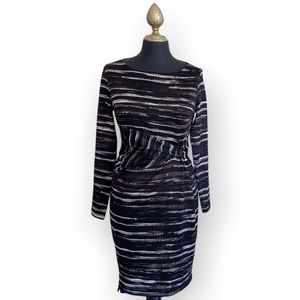 Philosophy Faux Wrap Long Sleeve Dress Brown Tan Size Small